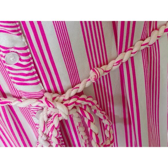 LOVE Womens Plus Size 1X Striped Sleeveless Stretch Collared Maxi Shirt Dress - Picture 7 of 9